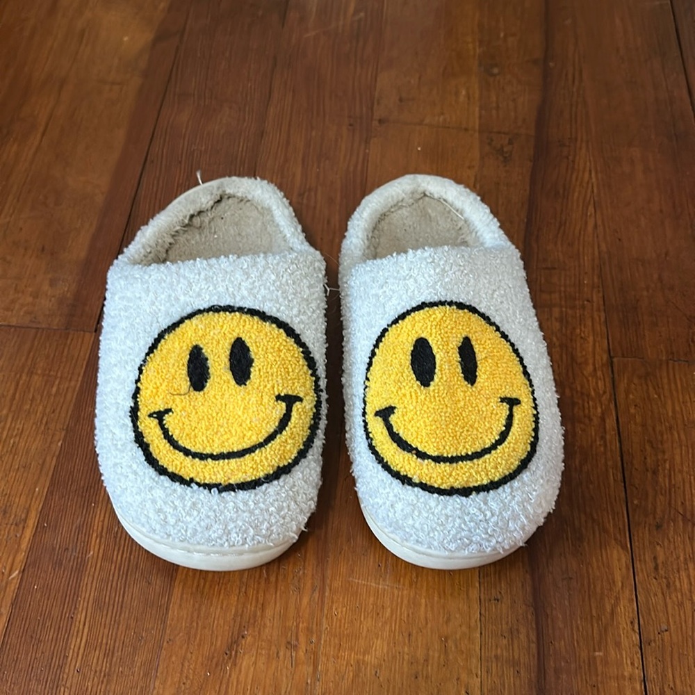 smiley face slippers